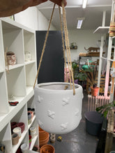 Load image into Gallery viewer, Hanging cement planter with bees - 9.5cm
