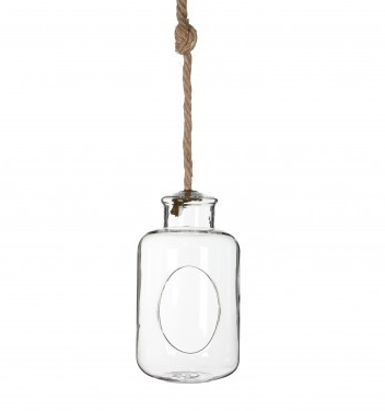 Hanging lantern bottle terrarium - 21cm