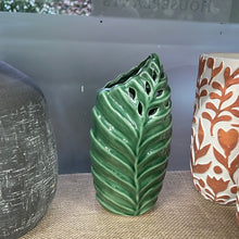 Load image into Gallery viewer, Ceramic leaf vase - cut out effect
