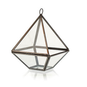 Metal & Glass Small Pyramid Terrarium - 10cm