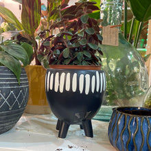 Load image into Gallery viewer, Black Grooved Leggy Planter - 10cm
