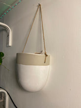 Load image into Gallery viewer, Neutral ceramic wall hanging planter
