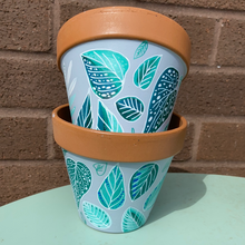 Load image into Gallery viewer, Houseplant hand painted terracotta pots - Poppy Powell
