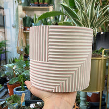 Load image into Gallery viewer, Geometric Ridged Pot Pink or Green

