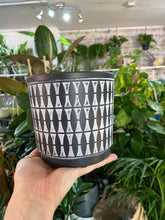 Load image into Gallery viewer, Geometric painted terracotta pot - 12cm
