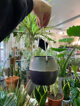 Load image into Gallery viewer, Smokey grey hanging planter
