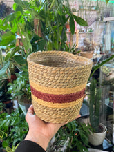 Load image into Gallery viewer, Red Striped Seagrass plant pot - 11cm / 13cm / 15cm / 17cm
