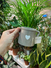 Load image into Gallery viewer, Grey jug planter with heart detail
