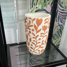 Load image into Gallery viewer, White &amp; Terracotta painted Vase
