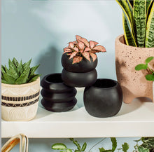 Load image into Gallery viewer, Black cement planter - 6.5cm

