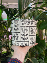 Load image into Gallery viewer, White &amp; Black floral painted planter
